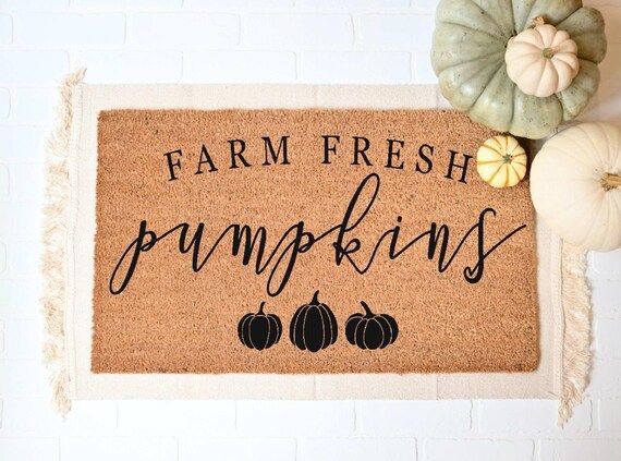 Farm Fresh Pumpkins Doormat Fall Welcome Mat Fall Decor | Etsy | Etsy (US)