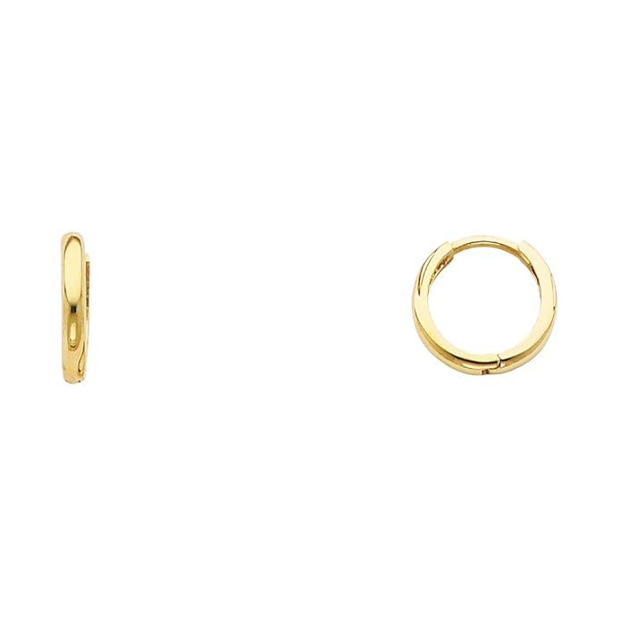 14k Yellow OR White Gold 1.5mm Thickness Huggie Earrings (8 x 8 mm) | Amazon (US)