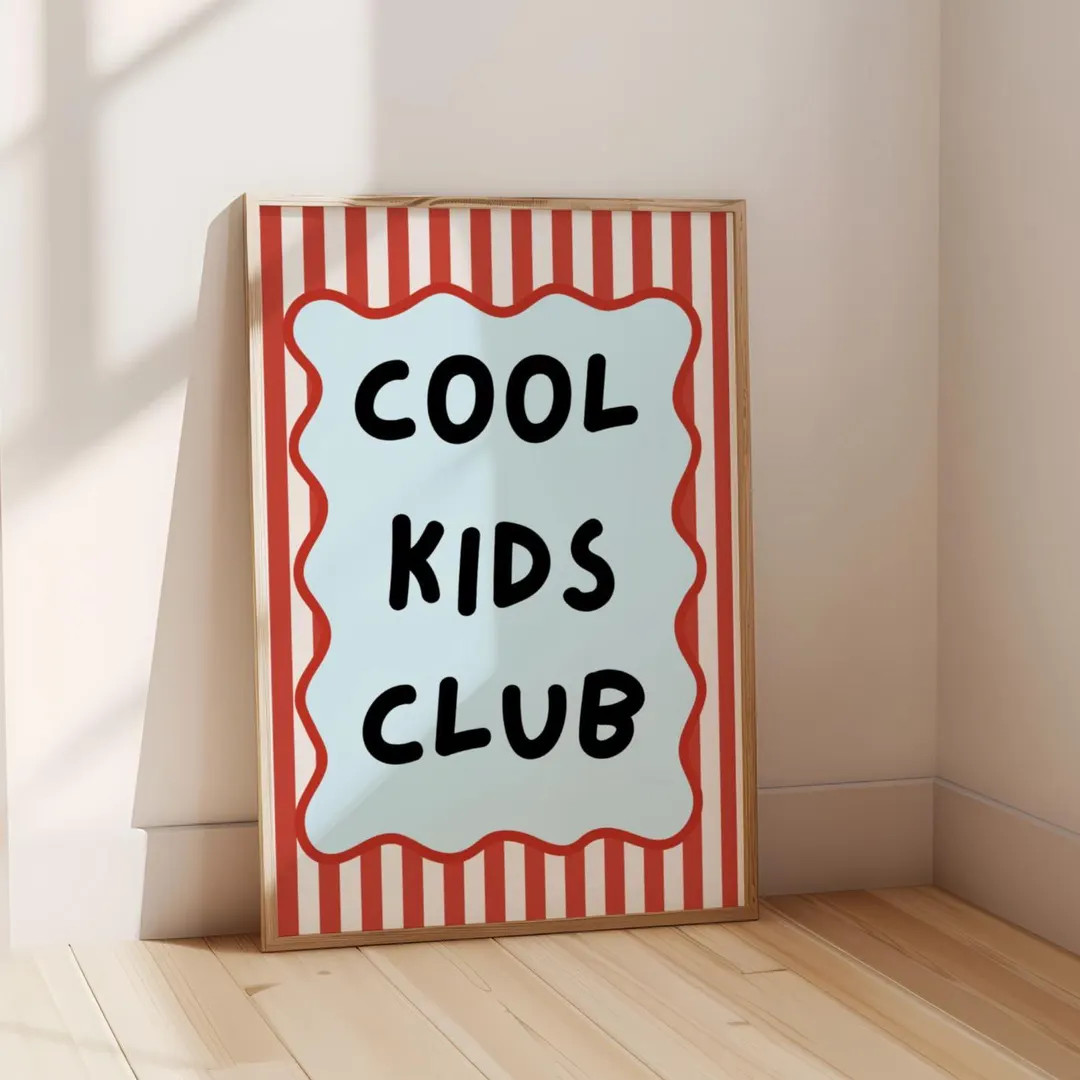 Cool Kids Club Childrens Wall Print for Bedroom or Nursery - Etsy Canada | Etsy (US)