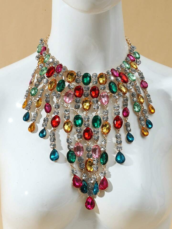 Rhinestone Decor Bib Necklace | SHEIN