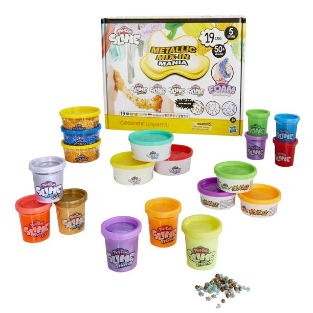 Play-Doh Slime and Foam Metallic Mix-In Mania Set for Kids 4 Years and Up - Walmart.com | Walmart (US)