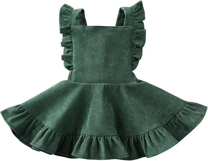 Karuedoo Baby Girls Velvet Suspender Skirt Infant Toddler Ruffled Casual Strap Sundress Summer Ou... | Amazon (US)