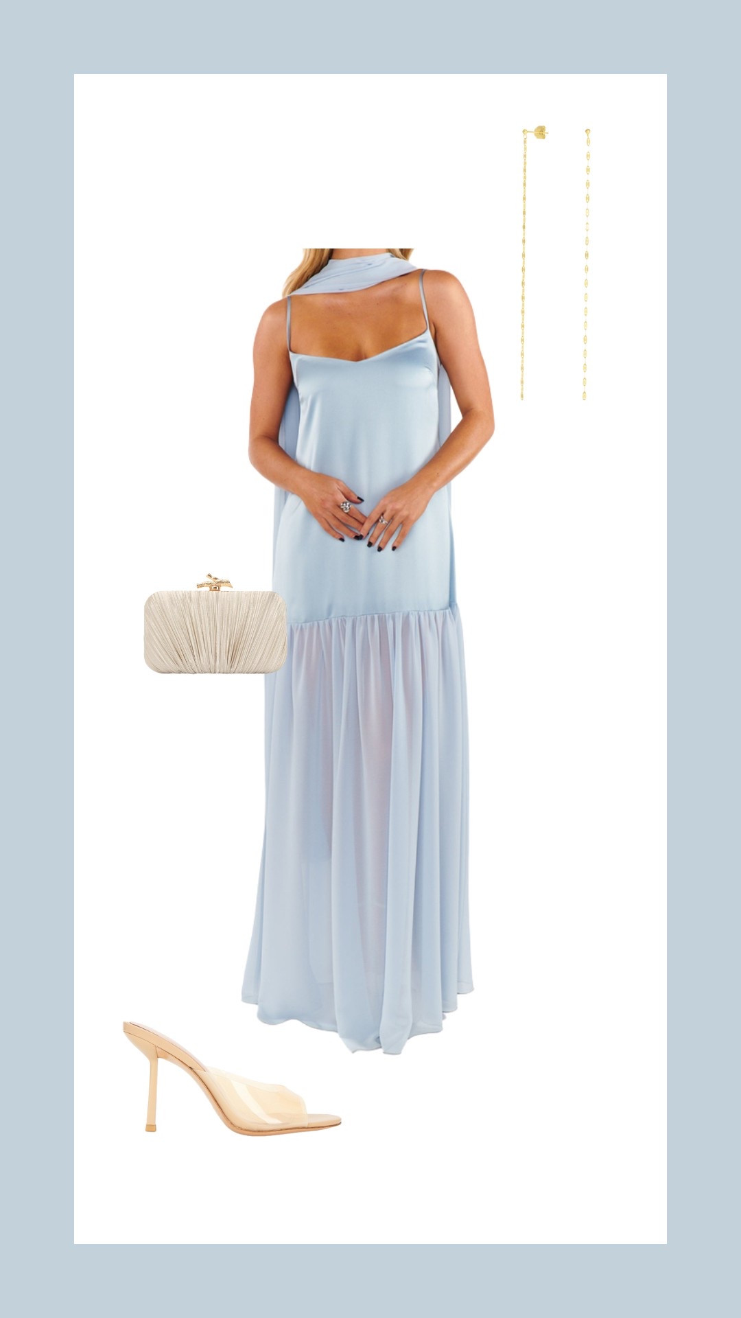 Blue spring wedding guest dress outfit🤍

#LTKStyleTip #LTKWedding #LTKSeasonal