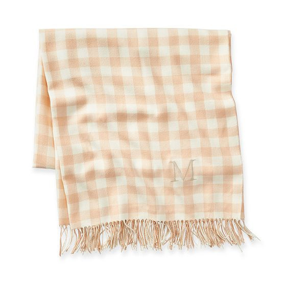 Gingham Throw Blanket, Blush | Mark and Graham