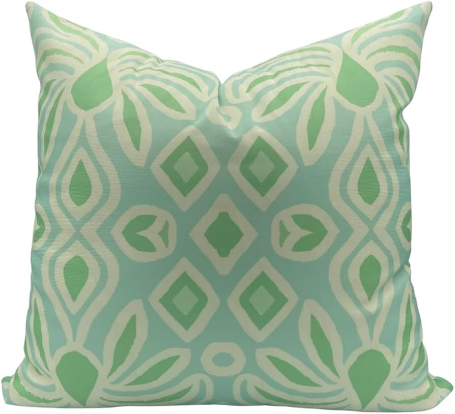 Blue, Green and White Coastal Geometric Throw Pillow Cover - 20"x20" - 12"X20" - 14"x36" - Decora... | Amazon (US)
