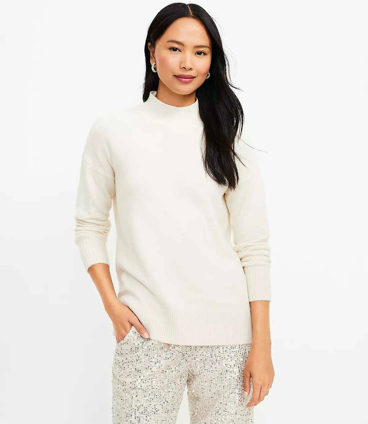 Turtleneck Tunic Sweater | LOFT