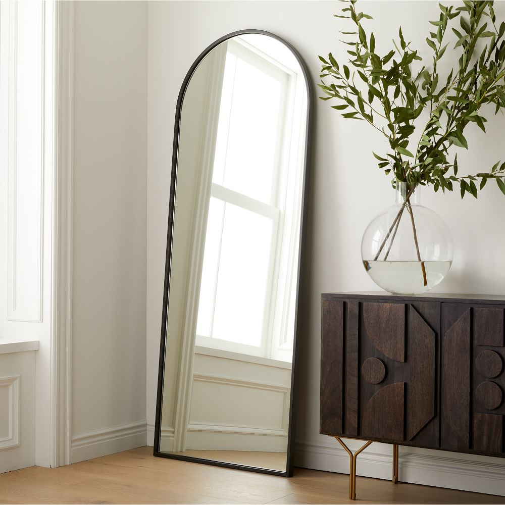 Metal Frame Arched Floor Mirror - 74" | West Elm (US)