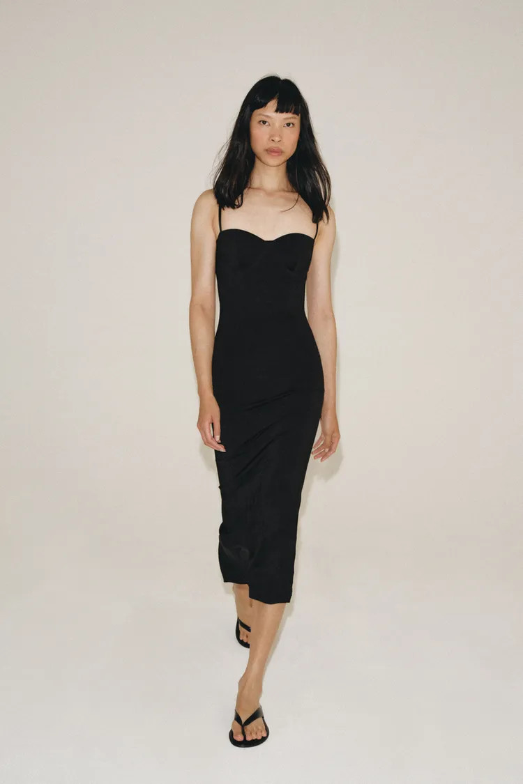 POLYAMIDE MIDI DRESS | Zara US