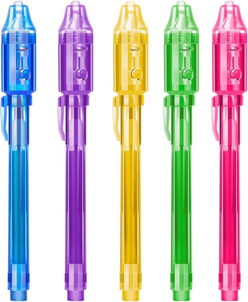 Invisible Spy Ink Pen 5 PCS, With UV Pen Light, Party Favors for Kids 8-12, Stocking Stuffers for... | Amazon (US)