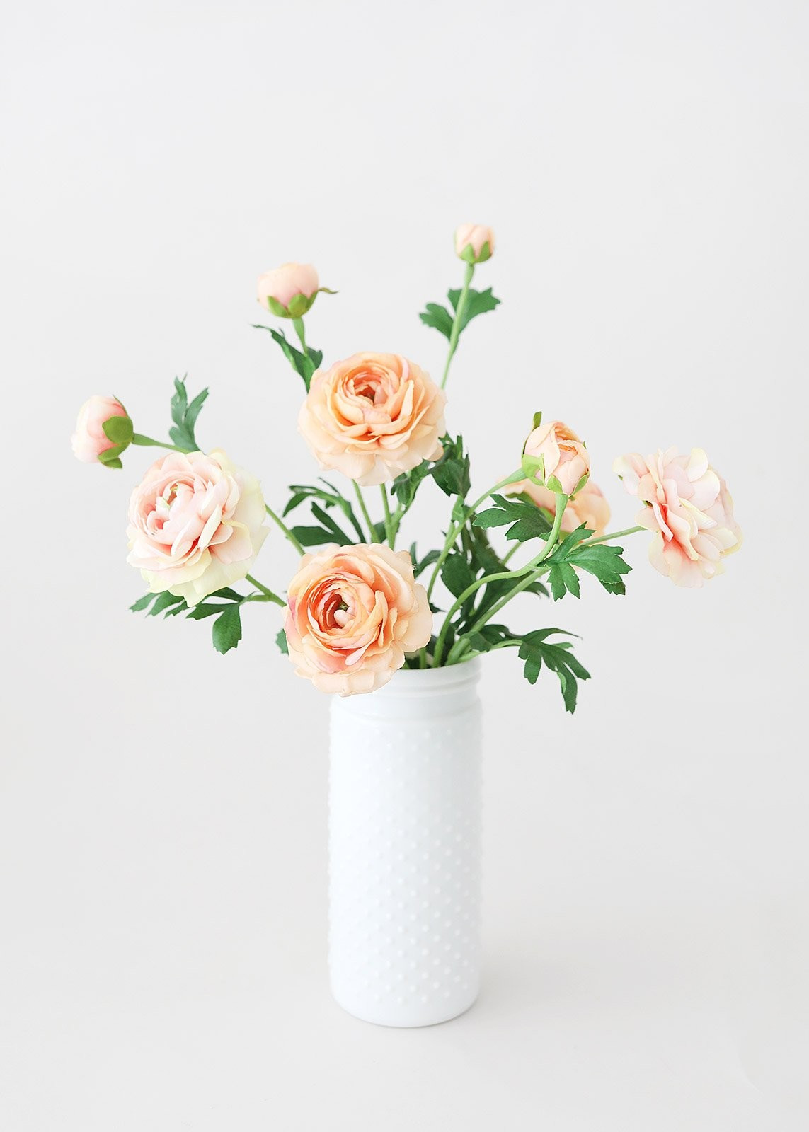 Tall Glass Hobnail Jar in White - 10" | Afloral (US)