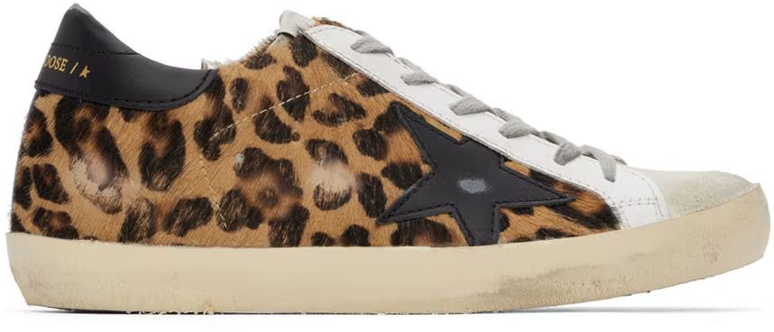 Golden Goose - White & Brown Pony Hair Super-Star Classic Sneakers | SSENSE