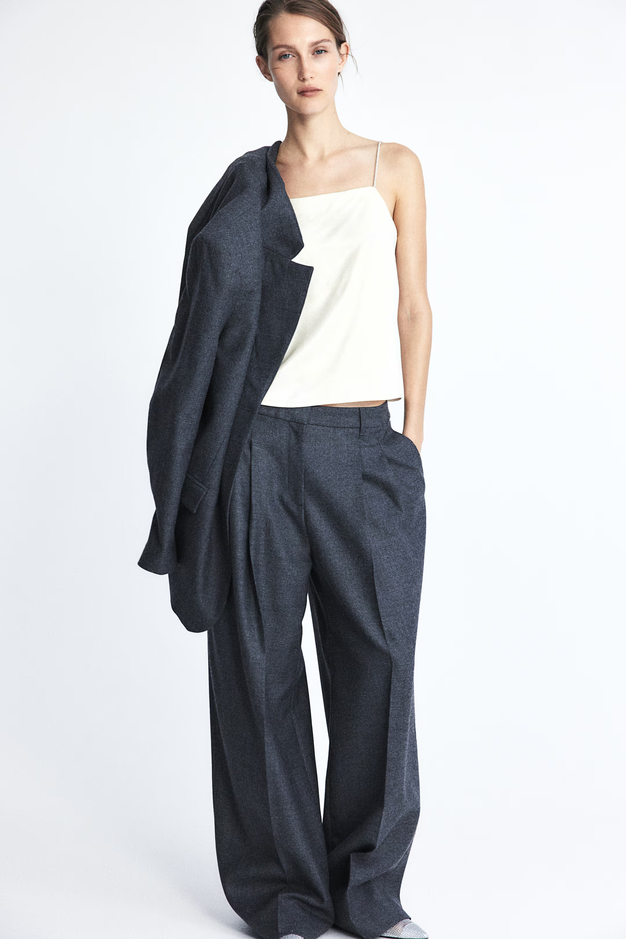 Top con tirantes de strass - Blanco - MUJER | H&M ES | H&M (FR, IT, ES, PT, BE)