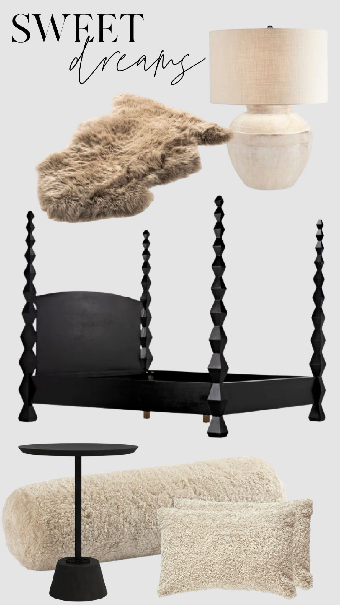 Cozy up and create the ultimate bedroom bliss! From plush sheepskins and soft pillows to elegant lighting and a chic twist on a traditional 4-poster bed, everything you need for a dreamy retreat is linked here!

#LTKSaleAlert #LTKHome #LTKGiftGuide