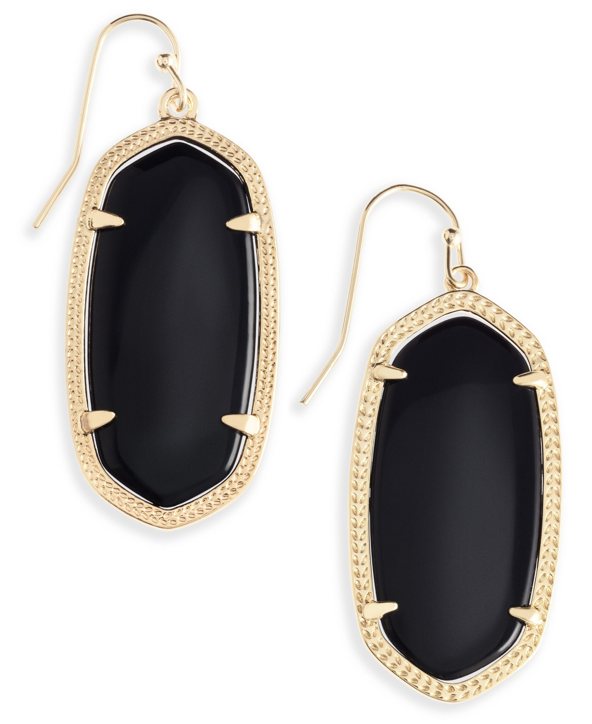 Kendra Scott 14K Gold Plated Elle Drop Earrings - Gold Black | Macy's