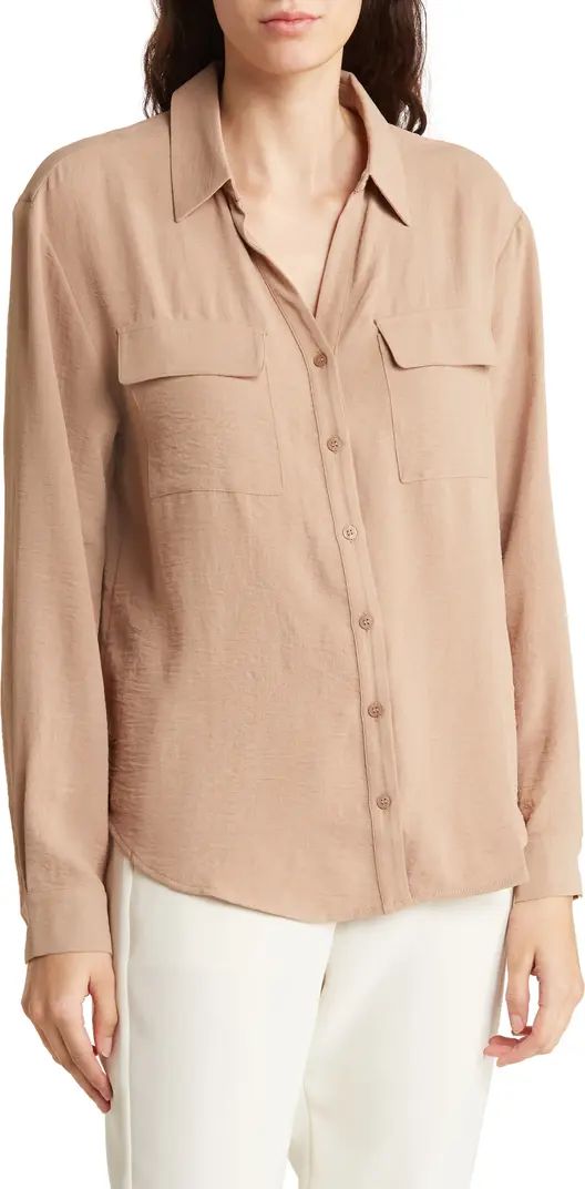 Crinkle Button-Up Shirt | Nordstrom Rack
