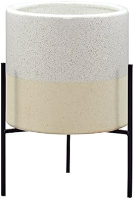 Rivet Mid-Century Ceramic Planter with Stand, 14"H, White | Amazon (US)