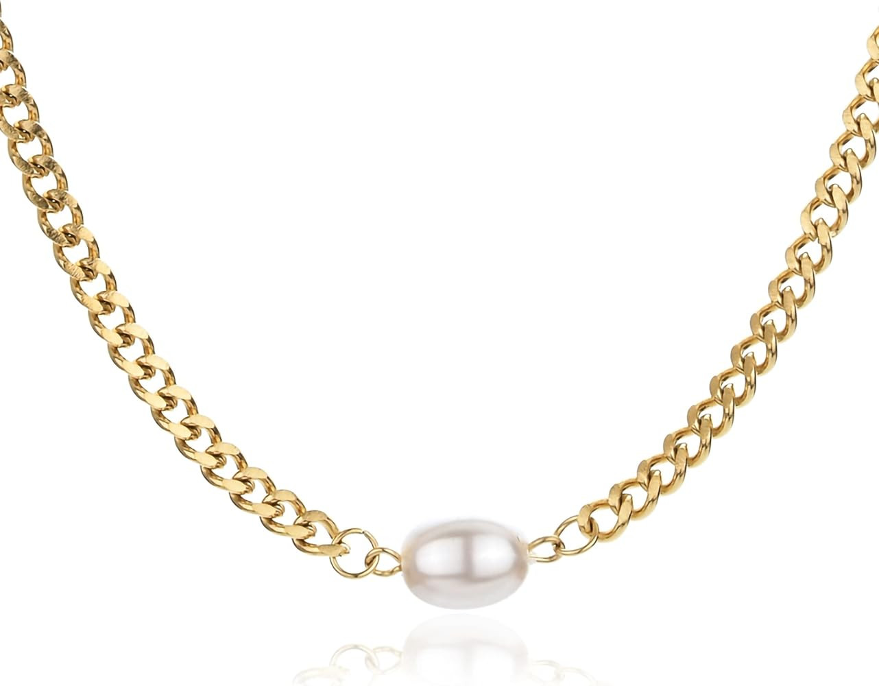 NA Faux Pearl Choker Necklace Jewelry Gift for Women Girls Minimalist Jewelry for Women,Yellow | Amazon (US)