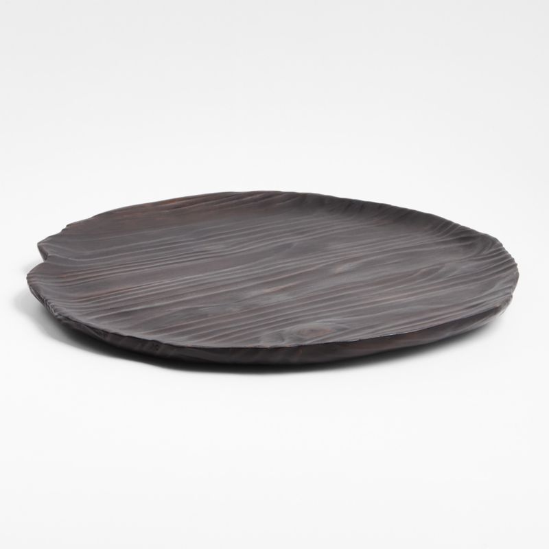 Drifter Black Wood Round Board | Crate & Barrel | Crate & Barrel