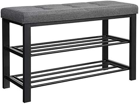 SONGMICS Shoe Bench, 3-Tier Shoe Rack for Entryway, Storage Organizer with Foam Padded Seat, Line... | Amazon (US)