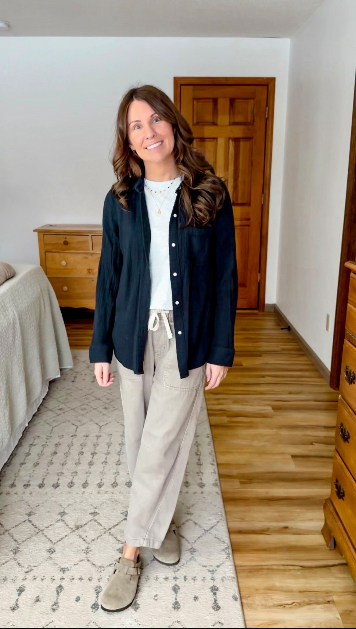 Small in my tee (cropped version is sold out—linked similar.) xs in my cotton button up and xs petite/short in my pants. My clogs are size 6!

#LTKPetite #LTKootd #LTKgrwm