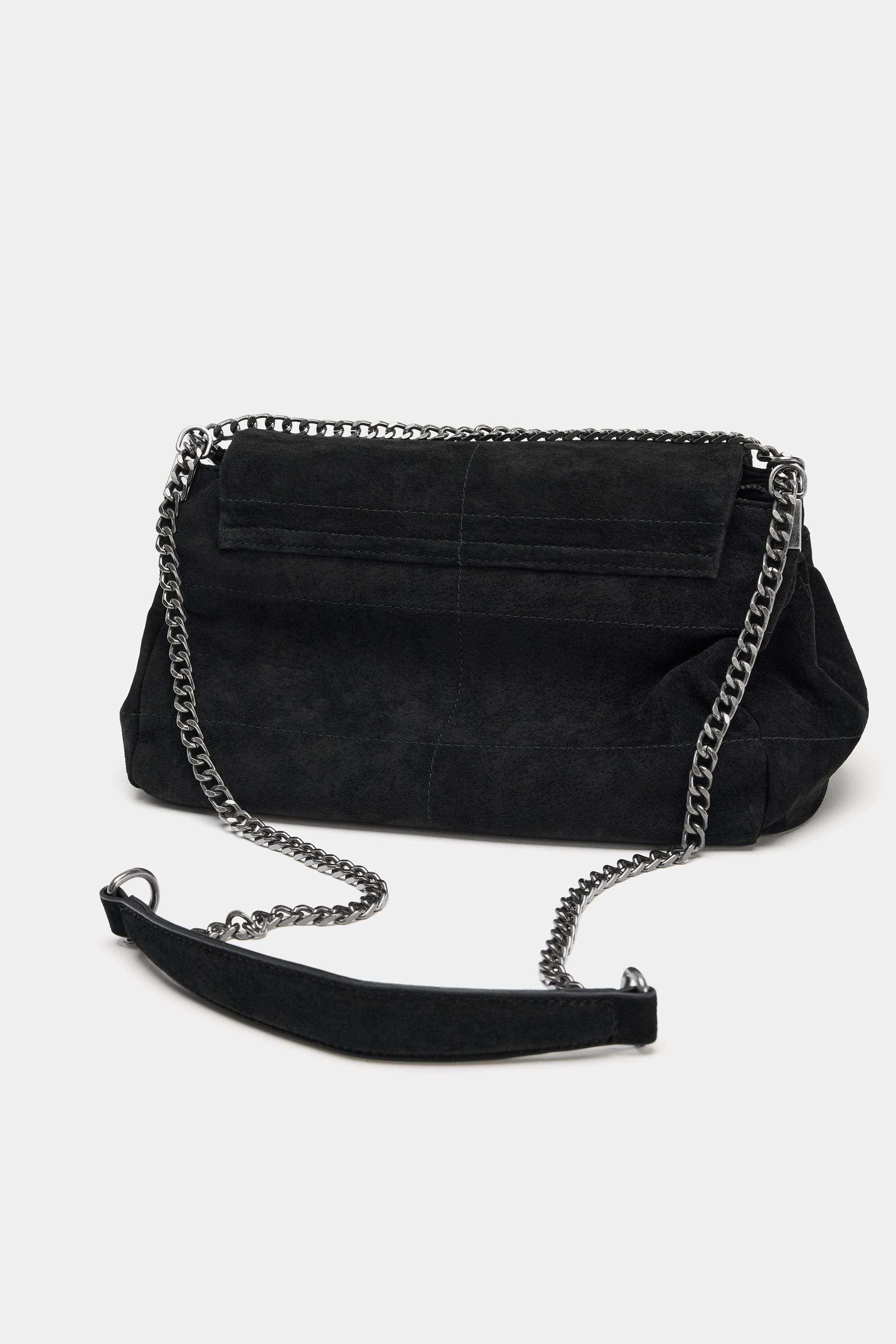 SPLIT LEATHER SHOULDER BAG | Zara US