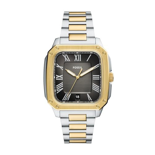 Fossil Men's Crosby Three-Hand Date Two-Tone Stainless Steel Watch, FS6123 | Amazon (US)