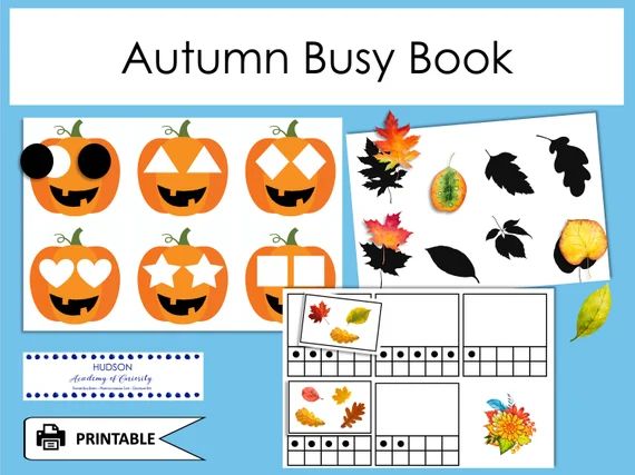 Autumn Busy Book, Fall Themed Printable, Fall Busy Binder, Toddler Busy Book, Preschool Printable... | Etsy (US)