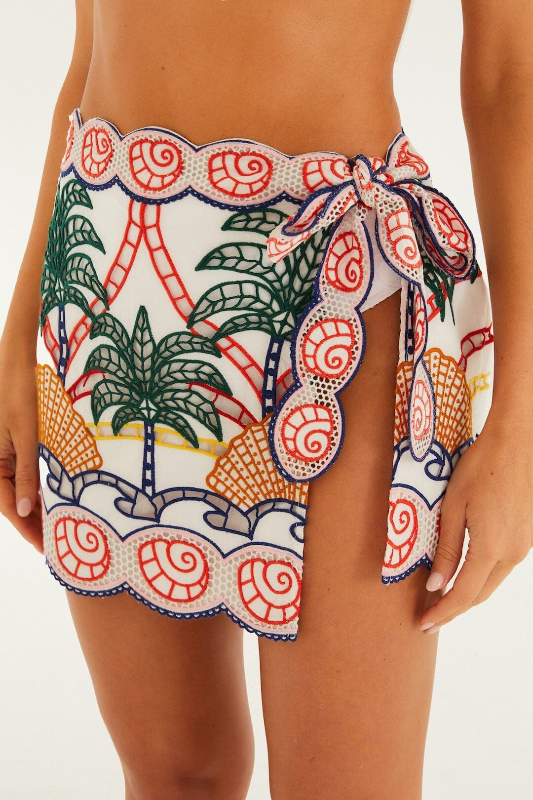 Off-White Tropical Graphic Richelieu Mini Skirt | FARM Rio | FarmRio (US)