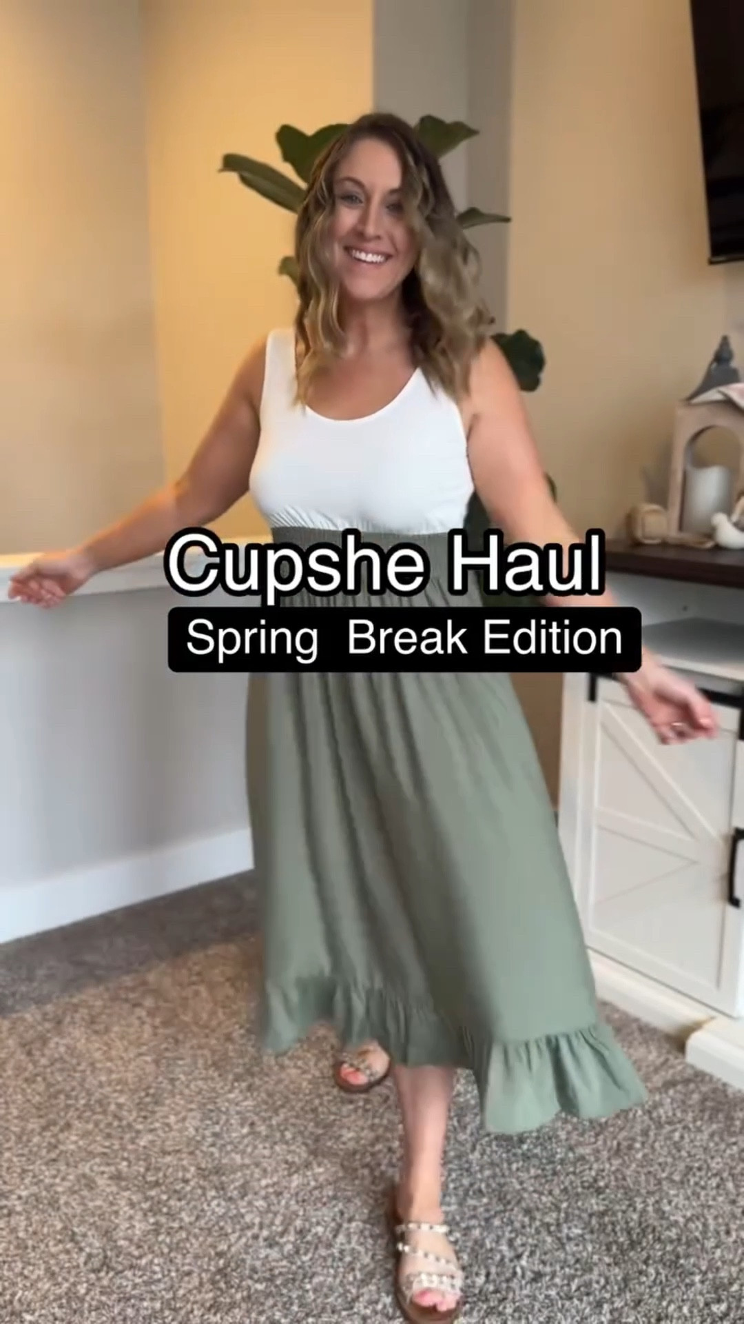 I just received the cutest spring haul from @cupshe i’m wearing a size medium in all of these items. I’m 5’5 and 145 pounds.