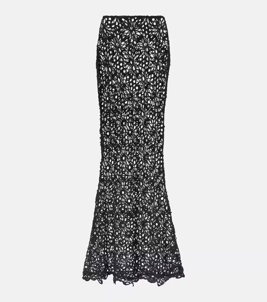 Norma Kamali Obie cotton-blend crochet maxi skirt | Mytheresa (US/CA)
