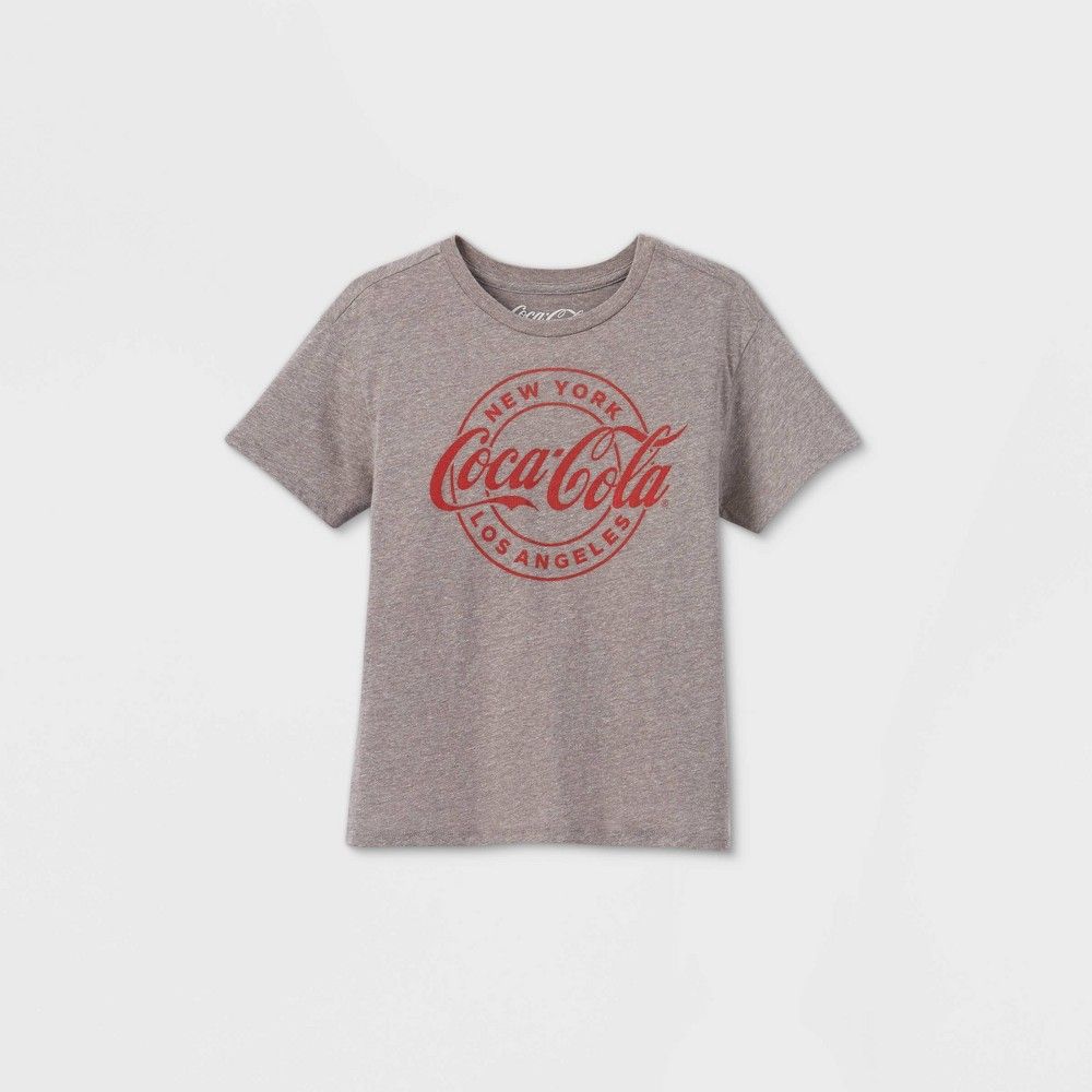 Women's Coca-Cola Short Sleeve Graphic T-Shirt - Heather Gray XS, Gray/Grey | Target