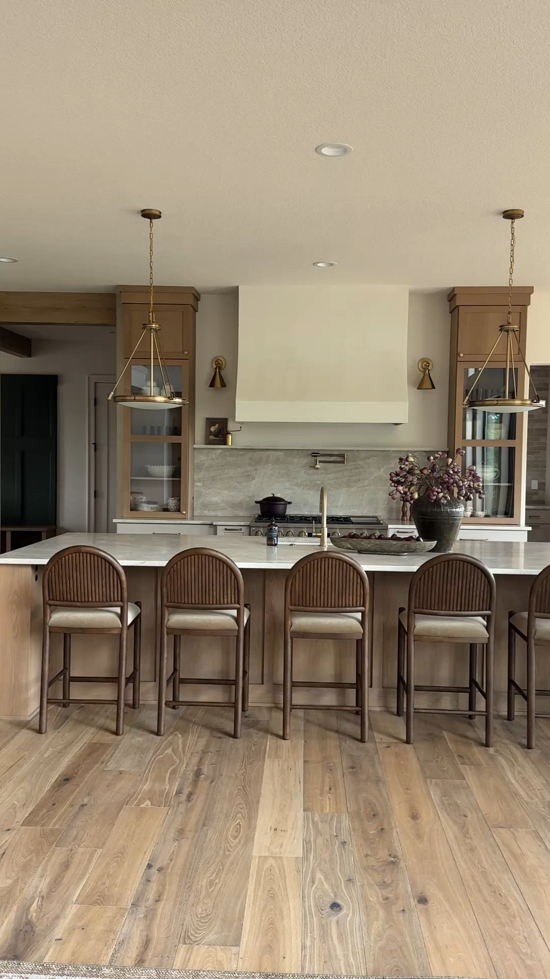 Love these kitchen lights and counter stools

#LTKHome