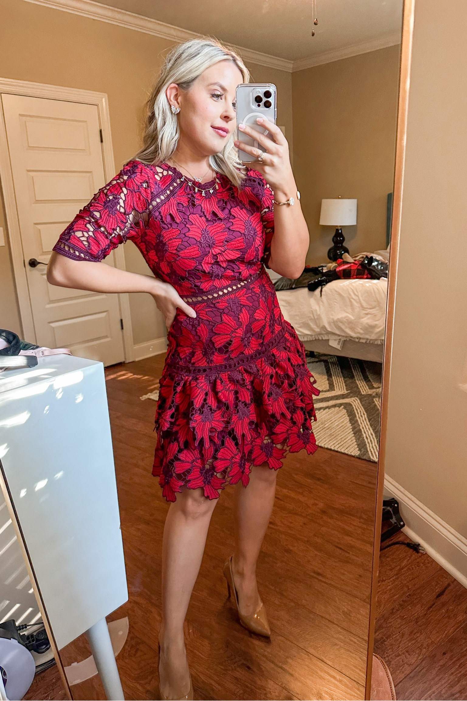 Red lace dress from red dress boutique. Size small and true to size. #holidaydress #christmasdress #holidayoutfit #holidayoutfitidea #reddress 

#LTKHoliday #LTKstyletip #LTKunder100