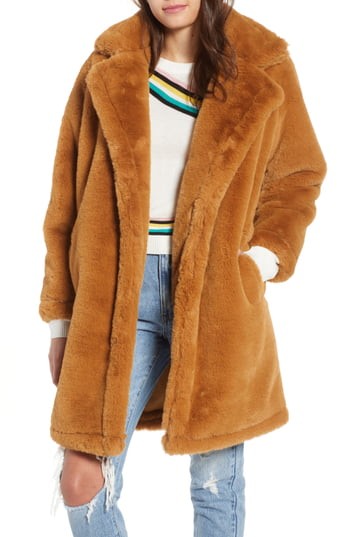 Women's Woven Heart Faux Fur Teddy Coat | Nordstrom