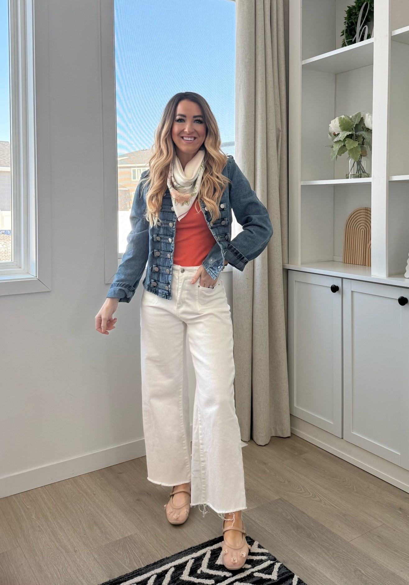 Here’s what I wore to church this week! 

White cropped denim, silk scarf, denim jacket, jean jacket, neutral flats 

#LTKOver40 #LTKootd #LTKmomlife