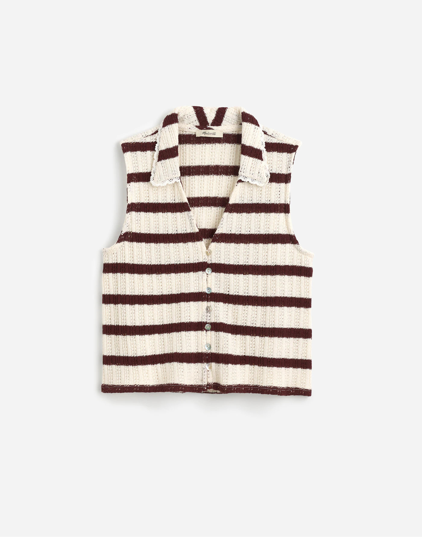 Crochet-Knit V-Neck Sweater Vest | Madewell | Madewell