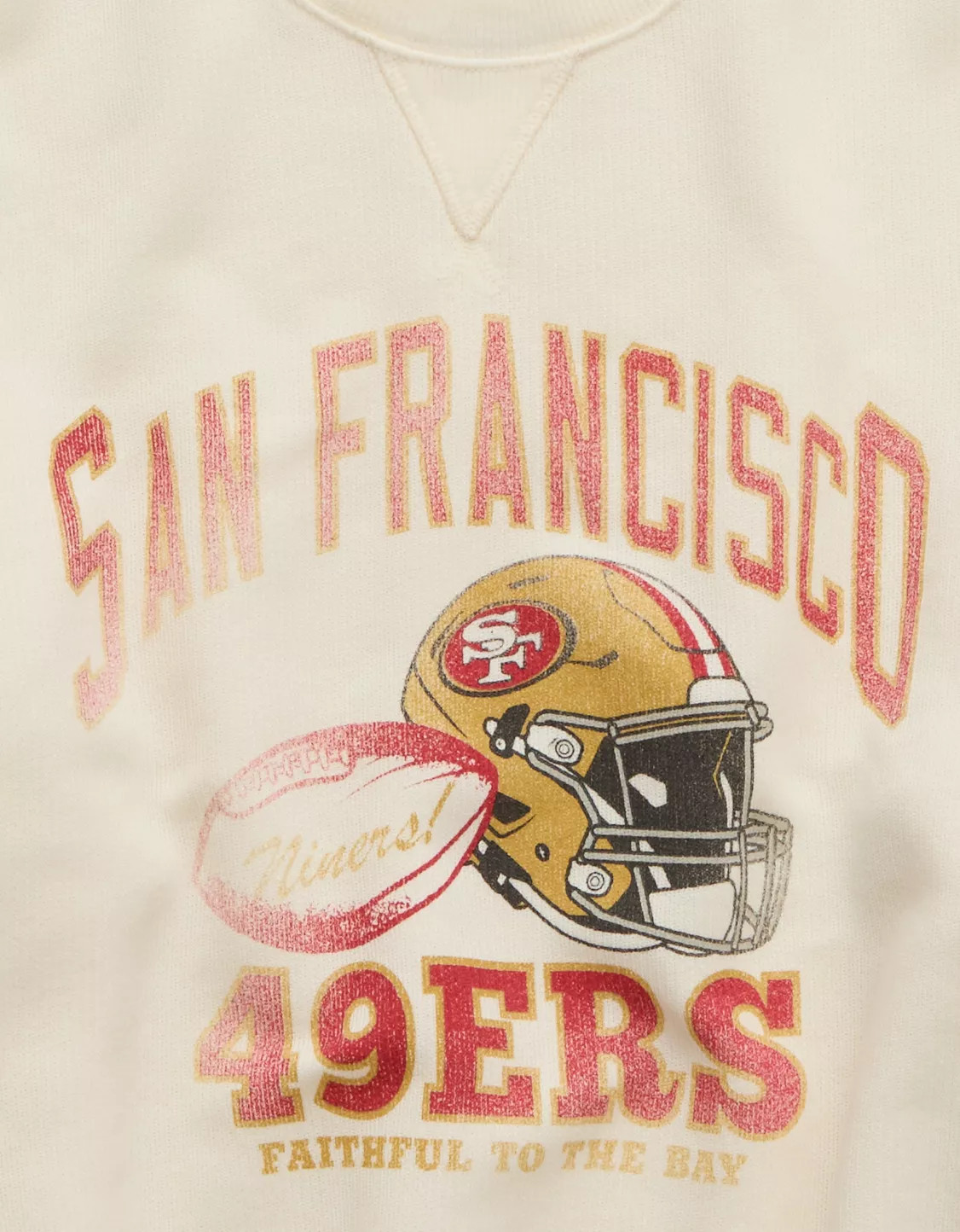 AE NFL San Francisco 49ers Crew Neck Sweatshirt | American Eagle Outfitters (US & CA)