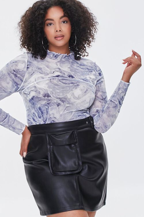 Plus Size Marble Print Mesh Top | Forever 21 (US)