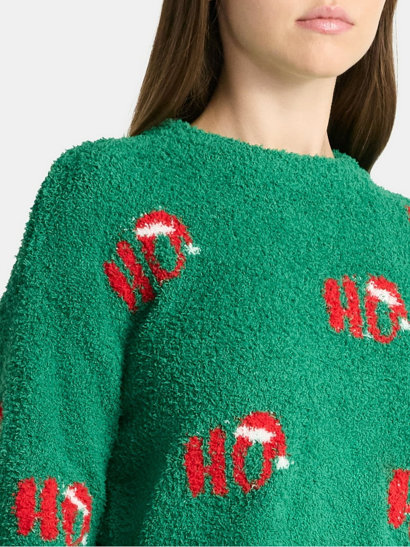 No Boundaries Christmas Plush Sweater and Shorts Set, 2-Piece, Women’s - Walmart.com | Walmart (US)