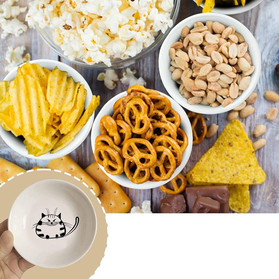 BigNoseDeer Super Cute Cat Ceramic Sauce Dish,Mini Side Seasoning Dish,Condiment Dishes,Sushi Soy... | Amazon (US)