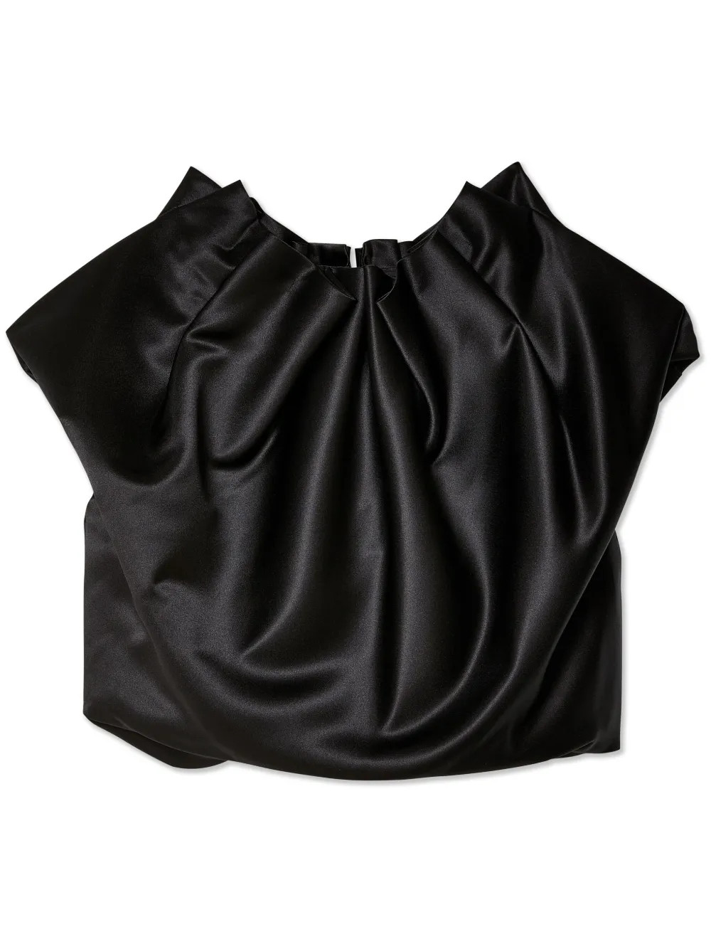 Simone Rocha pleated-neck Satin Top | Black | FARFETCH | Farfetch Global