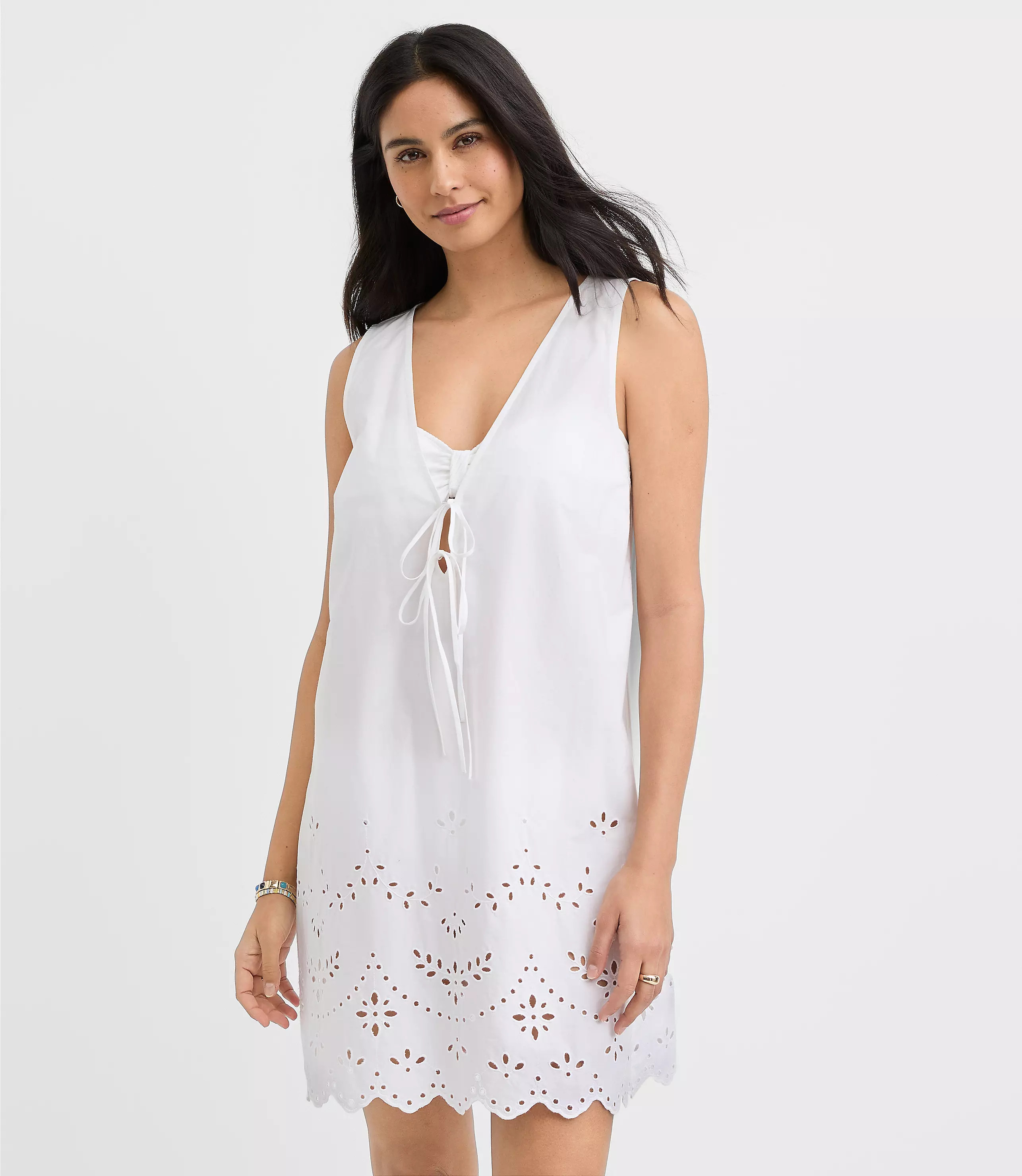 LOFT Beach Eyelet Poplin Swimsuit Coverup | LOFT