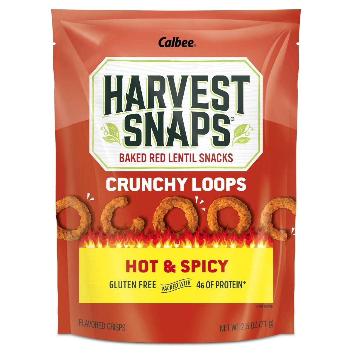 Harvest Snaps Hot & Spicy Crunchy Loops Baked Red Lentil Snacks - 2.5oz | Target