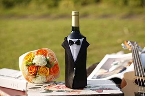 ULA Bride and Groom Wine Bottle Cover-Black Tuxedo Wine Cover Funny Gifts,Bridal Shower Gifts,Newlyw | Amazon (US)