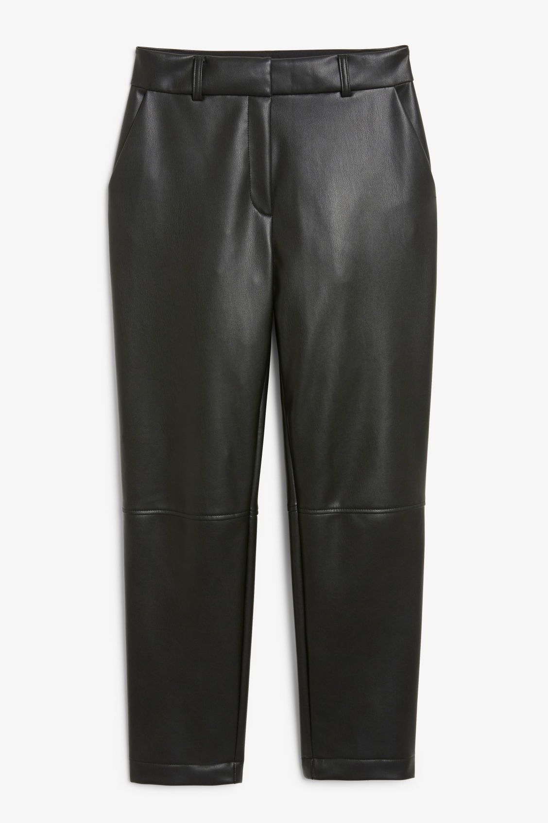 Faux leather trousers - Black | Monki