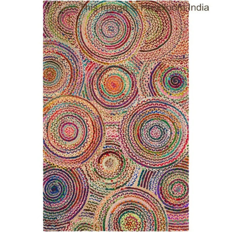 Psychedelic Rug Mandala Pattern Rug Cotton Tufted Rug - Etsy | Etsy (US)