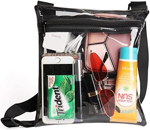 HULISEN Clear Crossbody Purse Bag, Stadium Approved, with Extra Inside Pocket | Amazon (US)