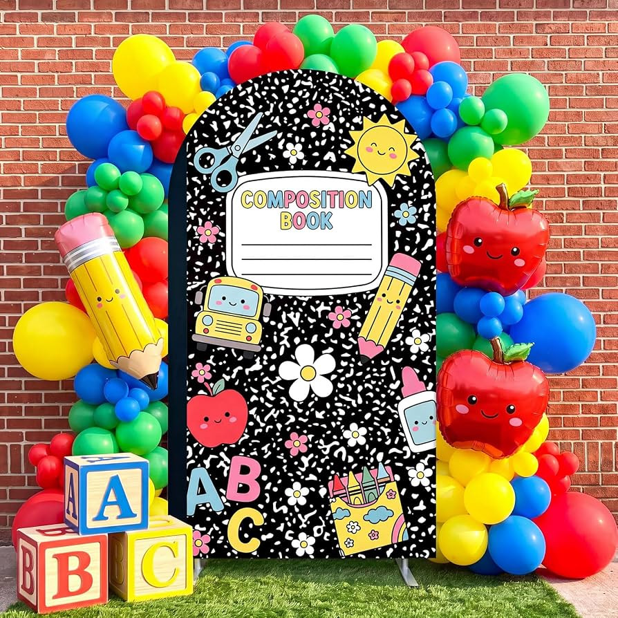7.2ft Arch Backdrop Cover,Black,Composition Notebook     Round Top Background, Cartoon, Stretchy ... | Amazon (US)