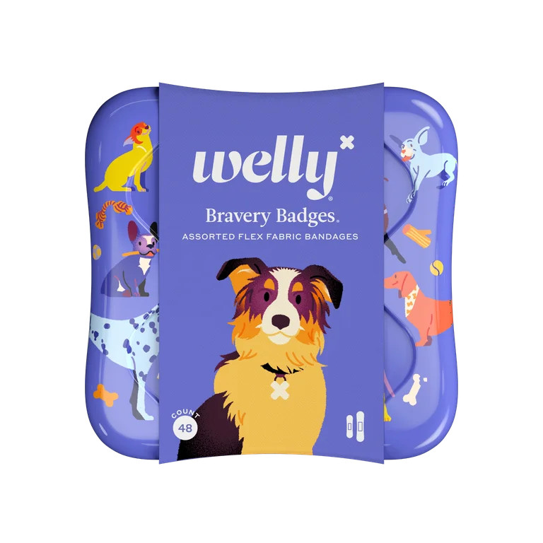 Welly Dog Kids Flex Fabric Adhesive Bandages, Assorted, 48 Count | Walmart (US)