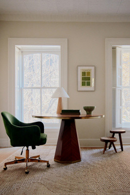 Quillen Marquetry Round 48" Walnut Pedestal Dining Table | Anthropologie (US)